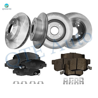 Set of 12 260mm Front-Rear Brake Disc Rotors-D1956 9182 Ceramic Brake Pad Kit For 1998-2002 Honda Accord