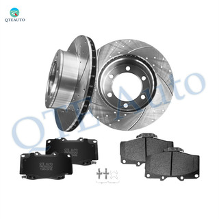 Set of 6 Front 297mm Drilled Slotted Brake Disc Rotors-Ceramic Brake Pad Kit For 1996-2002 Toyota 4Runner