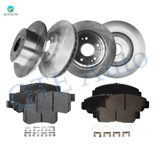 Set of 12 Front 300mm-Rear 260mm Brake Disc Rotors-Ceramic Brake Pad Kit For 2004-2008 Acura TSX