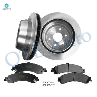 Set of 6 Rear 330mm Brake Disc Rotors-Ceramic Brake Pad Kit For 2004 2005 Chevrolet Silverado 1500