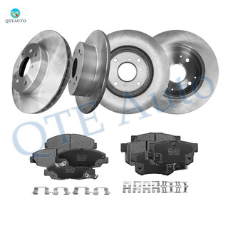 Set of 12 260mm Front-Rear Brake Disc Rotors-7418-D537 Ceramic Brake Pad Kit For 1998 1999 Acura CL