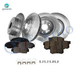 Set of 12 Front 300mm-Rear 282mm Brake Disc Rotors-D787 7656 Ceramic Brake Pad Kit For 2006 2007 Honda Accord