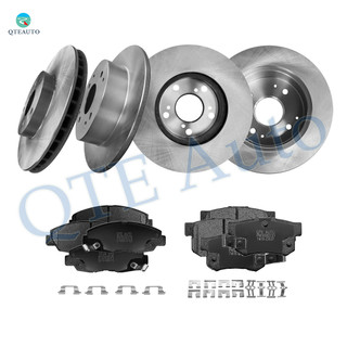 Set of 12 Front 282mm-Rear 260mm Brake Disc Rotors-7418-D537 Ceramic Brake Pad Kit For 1998-2002 Honda Accord