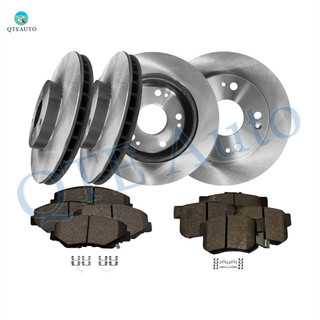 Set of 12 Front 282mm-Rear 260mm Brake Disc Rotors-Front D958 7795-Rear D537 7418 Ceramic Brake Pad Kit For 2013-2015 Honda Civic