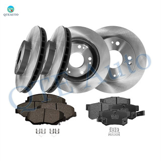 Set of 12 Front 282mm-Rear 260mm Brake Disc Rotors-Front D958 7795-Rear 7418-D537 Ceramic Brake Pad Kit For 2014 2015 Acura ILX