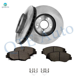 Set of 6 Front 282mm Brake Disc Rotors-Ceramic Brake Pad Kit For 2013 2014 Honda FIT