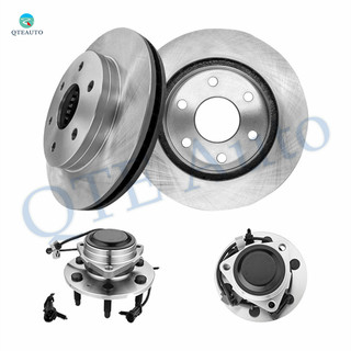 Set of 4 Front 305mm Brake Disc Rotors-Wheel Hub Bearing Assembly For 2000-2006 GMC Yukon RWD