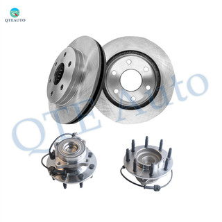 Set of 4 Front 305mm Brake Disc Rotors-Wheel Hub Bearing Assembly For 2003-2005 GMC Savana 2500 with 8 Stud Hub