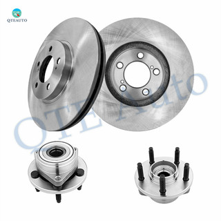 Set of 4 Front 293.5mm Brake Disc Rotors-Wheel Hub Bearing Assembly For 1996-1999 2001 2002 2004-2007 Ford Taurus