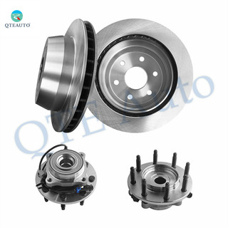 Set of 4 Rear 330mm Brake Disc Rotors-Wheel Hub Bearing Assembly For 2005 GMC Sierra 1500