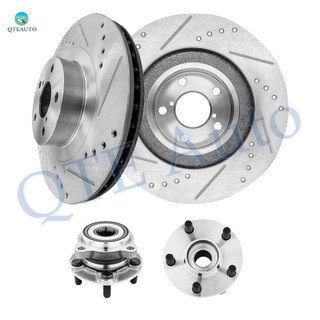 Set of 4 Front 293mm Drilled Slotted Brake Disc Rotors-Wheel Hub Bearing Assembly For 2005 Subaru Outback