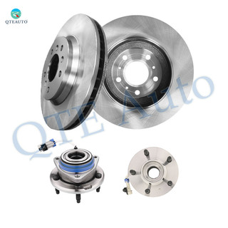 Set of 4 302.95mm Front Drilled Slotted Brake Disc Rotors-Wheel Hub Bearing Assembly For 2006-2011 Buick Lucerne