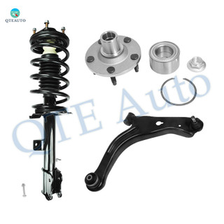 Set of 3 Front Right Lower Control Arm Ball Joint-Wheel Hub Bearing Assembly-Quick Complete Strut-Coil Spring Assembly For 2001-2004 Mazda Tribute L4