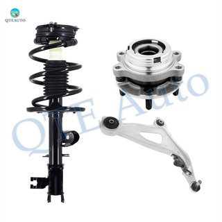Set of 3 Front Right Lower Control Arm Ball Joint-Wheel Hub Bearing Assembly-Quick Complete Strut-Coil Spring Assembly For 2013 Infiniti JX35