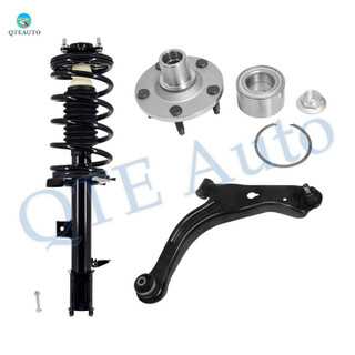 Set of 3 Front Right Lower Control Arm Ball Joint-Wheel Hub Bearing Assembly-Quick Complete Strut-Coil Spring Assembly For 2001-2004 Ford Escape