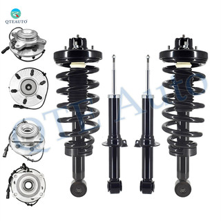 Set of 8 Front Wheel Hub Bearing Assembly-Suspension Strut Assembly-Rear Wheel Hub Bearing Assembly-Quick Complete Strut-Coil Spring Assembly For 2003-2006 Ford Expedition