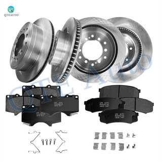 Set of 12 Front 338mm-Rear 312mm Brake Disc Rotors-Ceramic Brake Pad Kit For 2010-2019 Lexus GX460