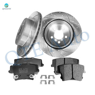 Set of 6 Rear 320mm Drilled Slotted Brake Disc Rotors-Ceramic Brake Pad Kit For 2005-2008 Dodge Magnum