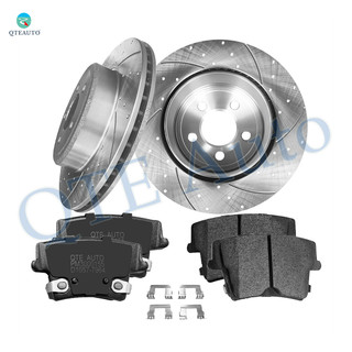 Set of 6 Rear 320mm Drilled Slotted Brake Disc Rotors-Ceramic Brake Pad Kit For 2005-2008 Dodge Magnum Rear D1057 7964