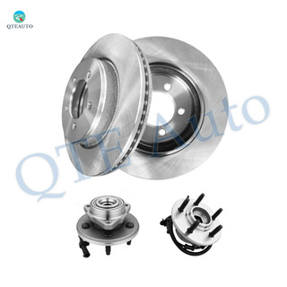 Set of 4 Front 305.3mm Brake Disc Rotors-Wheel Hub Bearing Assembly For 2002-2005 Mercury Mountaineer