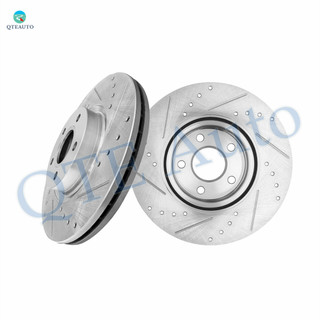 Front 300mm Drilled Slotted Disc Brake Rotors Replacement For 2013-2017 Ford C-Max, 2013-2019 Ford Escape, 2014-2018 Ford Transit Connect, 2018 2019 Lincoln Mkc