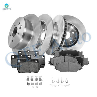 Set of 12 Front 296mm-Rear 291mm Brake Disc Rotors-Ceramic Brake Pad Kit For 2006-2008 Lexus IS250