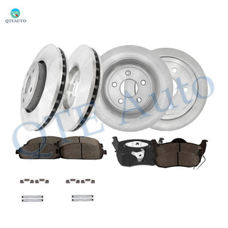 Set of 12 Front 334mm-Rear 320mm Brake Disc Rotors-Ceramic Brake Pad Kit For 2006-2010 Jeep Commander