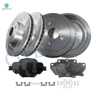 Set of 12 Front 275mm-Rear 200mm Brake Disc Rotors-Ceramic Brake Pad Kit Replacement For 2004-2006 Toyota Corolla