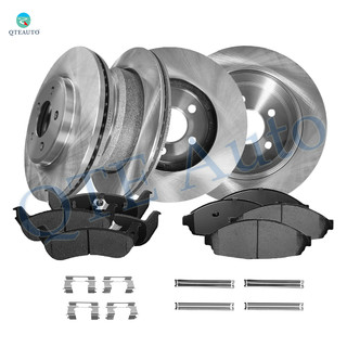 Set of 12 Front 305.2mm-Rear 295mm Brake Disc Rotors-Ceramic Brake Pad Kit For 2003-2011 Ford Crown Victoria