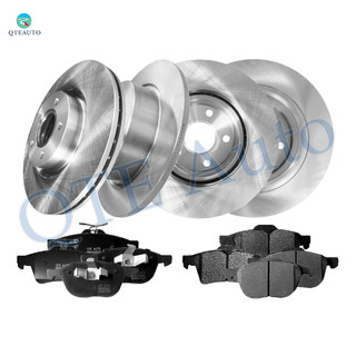 Set of 12 Front 300mm-Rear 280mm Drilled Slotted Brake Disc Rotors-Ceramic Brake Pad kit For 2013-2016 Ford Escape D1095 7874