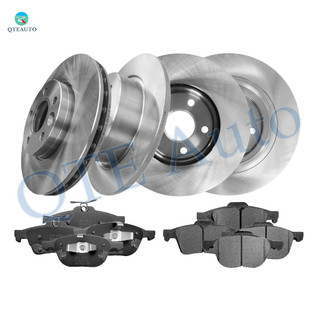 Set of 12 Front 278mm-Rear 280mm Drilled Slotted Brake Disc Rotors-Ceramic Brake Pad kit For 2013-2018 Ford C-Max