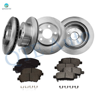 Set of 12 Front 296mm-Rear 292mm Brake Disc Rotors-Ceramic Brake Pad Kit For 2014 2015 Nissan Rogue Select 5 Stud Wheel