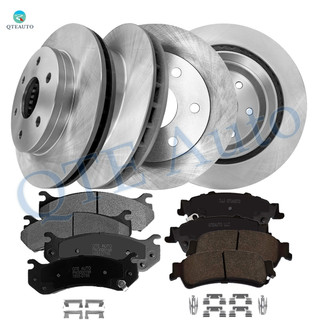 Set of 12 Front 305mm-Rear 330.2mm Brake Disc Rotors-Ceramic Brake Pad Kit For 2001-2006 GMC Sierra 1500