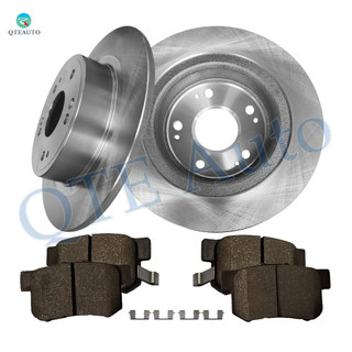 Set of 6 Rear 282mm Brake Disc Rotors-D537 7418 Ceramic Brake Pad Kit For 2005-2007 Honda Accord