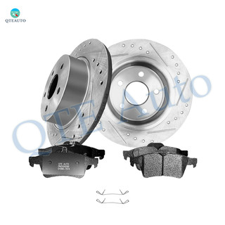 Set of 6 Rear 280mm Drilled Slotted Brake Disc Rotors-D1095 7874 Ceramic Brake Pad Kit For 2013-2016 Ford Escape