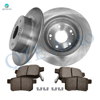 Set of 6 Rear 282mm Brake Disc Rotors-Ceramic Brake Pad Kit For 2009-2014 Acura TSX