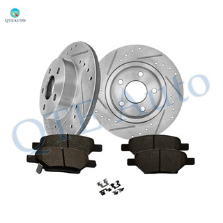 Set of 6 Rear 270mm Drilled Slotted Brake Disc Rotors-Ceramic Brake Pad Kit For 2008-2010 Pontiac G6