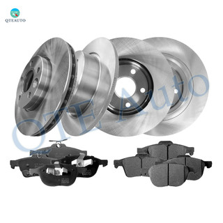 Set of 12 Front 278mm-Rear 280mm Drilled Slotted Brake Disc Rotors-Ceramic Brake Pad kit For 2013-2018 Ford C-Max D1230 7947