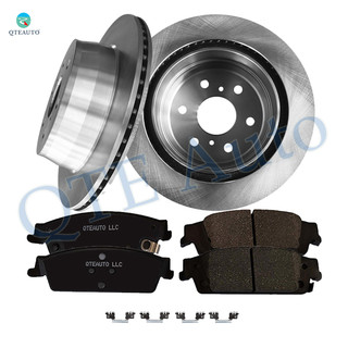 Set of 6 Rear 345mm Brake Disc Rotors-Ceramic Brake Pad Kit For 2019 GMC Sierra 1500 Limited