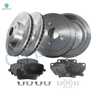 Set of 12 Front 275mm Brake Disc Rotors-Rear 200mm Brake Drum-Ceramic Brake Pad Kit Replacement For 2004-2006 Toyota Corolla