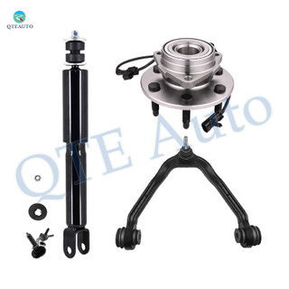 Set of 3 Front Upper Control Arm Ball Joint-Wheel Hub Bearing Assembly-Shock Absorber For 2003 GMC Savana 2500