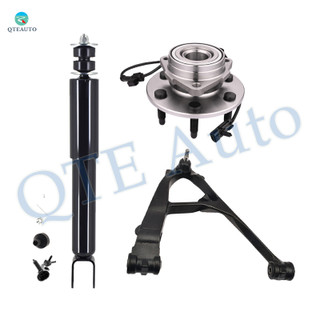 Set of 3 Front Right Lower Control Arm Ball Joint-Wheel Hub Bearing Assembly-Shock Absorber For 2000-2006 Chevrolet Suburban 1500 With 6 Stud Hub