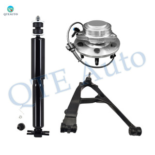 Set of 3 Front Right Lower Control Arm Ball Joint-Wheel Hub Bearing Assembly-Shock Absorber For 2005 2006 GMC Sierra 1500