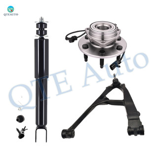 Set of 3 Front Left Lower Control Arm Ball Joint-Wheel Hub Bearing Assembly-Shock Absorber For 1999-2006 Chevrolet Silverado 1500 4WD
