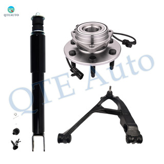Set of 3 Front Left Lower Control Arm Ball Joint-Wheel Hub Bearing Assembly-Shock Absorber For 1999-2006 Chevrolet Silverado 1500