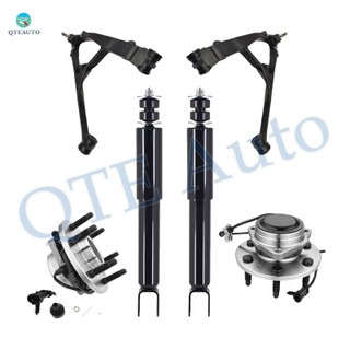 Set of 6 Front Lower Control Arm Ball Joint-Wheel Hub Bearing Assembly-Shock Absorber For 2000-2006 Chevrolet Tahoe RWD With 6 Stud Hub