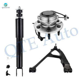 Set of 3 Front Left Lower Control Arm Ball Joint-Wheel Hub Bearing Assembly-Shock Absorber For 2000-2006 Chevrolet Tahoe RWD