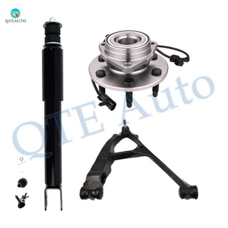 Set of 3 Front Right Lower Control Arm Ball Joint-Wheel Hub Bearing Assembly-Shock Absorber For 2000-2006 Chevrolet Suburban 1500 4WD