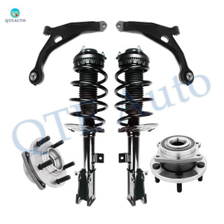 Set of 6 Front Lower Control Arm-Wheel Hub Bearing Assembly-Quick Complete Strut-Coil Spring Assembly For 2007-2010 Chrysler Sebring