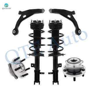 Set of 6 Front Lower Control Arm-Wheel Hub Bearing Assembly-Quick Complete Strut-Coil Spring Assembly For 2007-2009 Chrysler Sebring